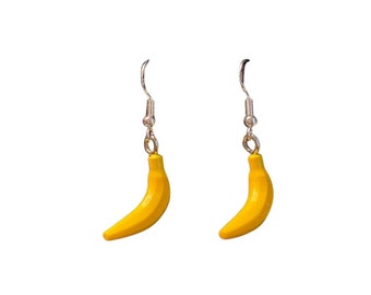 Brickohaulic Banana Dangle Earrings Handmade with LEGO® Bricks Parts