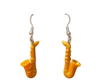 Brickohaulic Saxophone Earrings Handmade with LEGO® Bricks Parts