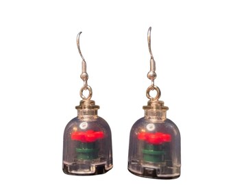 Brickohaulic Encased Rose Earrings Handmade with LEGO® Bricks Parts