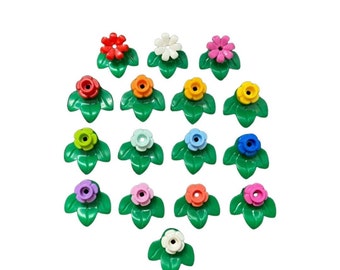 Pendientes de flor Brickohaulic hechos a mano con piezas de ladrillos LEGO®