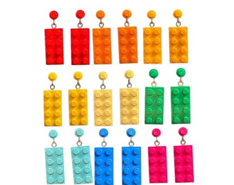 Pendientes colgantes Brickohaulic hechos a mano con piezas de ladrillos LEGO®
