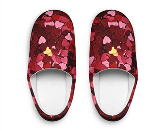 Red and Pink Hearts Galore Women's Indoor Slippers