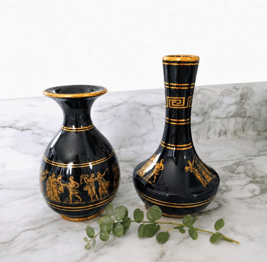ギリシャハンドメイド花瓶　24k GOLD Greek 24k Gold Vase - Etsy