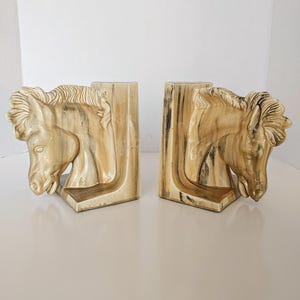 Vintage Handpainted Ceramic Horse Head Bookends