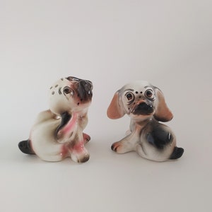 Vintage Cute Dog Puppy Salt and Pepper Shakers