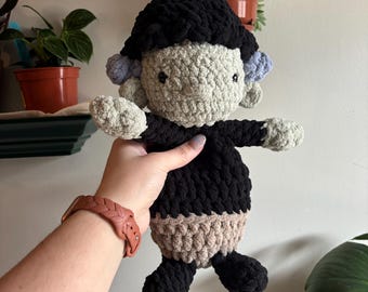 Monster snuggler, whimsigoth nursery decor, spooky themed, gothic, halloween gifts, boo basket, comfort toy, baby shower gifts, goth baby