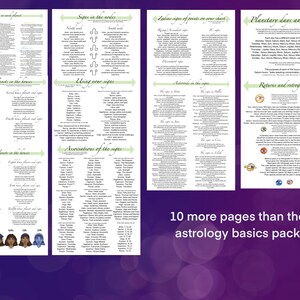 Astrology digital download, printable grimoire pages, book of shadows pages, astrology, witchcraft, divination witch, baby witch, printable