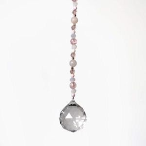 Pink Opal Sparkle Sun Catcher Pendant (16in)