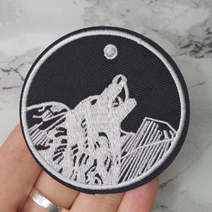 Howling Military Wolf Iron on Patch | Sew On Patch Applique, Embroidered Patches