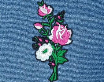 Patch floral de camélia | Fer sur les patchs Patch arrière Patchs personnalisés Patchs brodés pour vestes Appliques cadeau de fille de fleur à coudre pour mariage