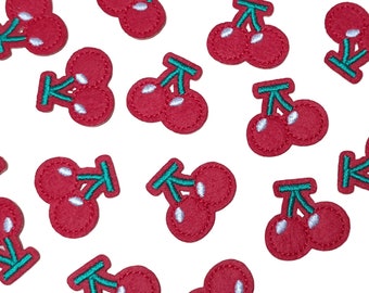 Red Cherry Iron-On Patch | Embroidered Fruit Applique