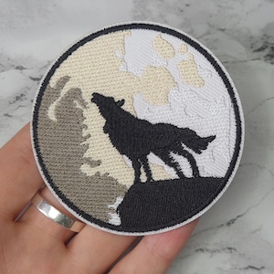 Howling Military Wolf Iron on Patch | Sew On Patch Applique, Embroidered Patches