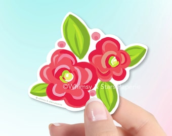 Vinyl Sticker - Cute Kawaii Belle Flowers - Waterproof Sticker