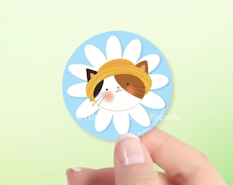 Vinyl Sticker - Cute Kawaii Cat Sending Sunshine - Waterproof Sticker