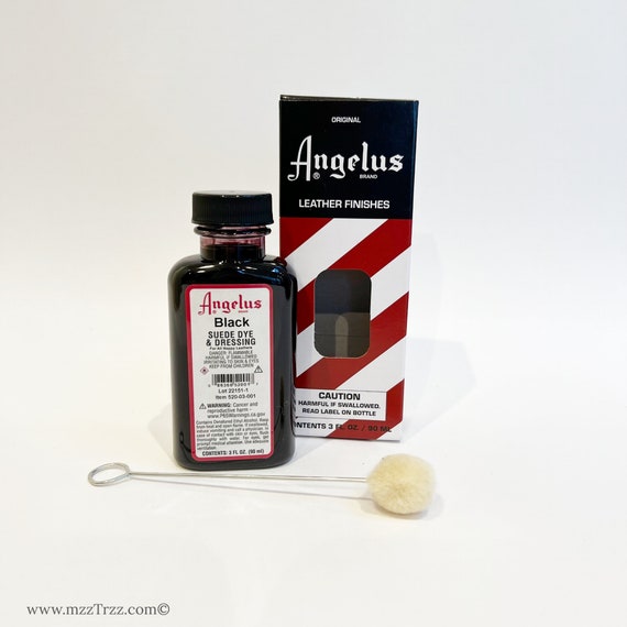 Angelus Suede Leather Dye & Dressing 3 Oz Black And Jet Black Leather Dye.