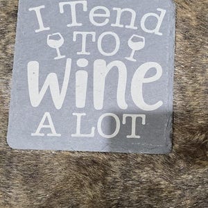 Laser engraved Wine slate coasters