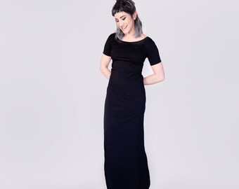 black maxi dress petite length