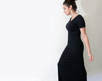 Maxi Dress | Short Sleeve Dresses | Women's Tall or Petite Long Length | Ethically made in our USA loft | L415 & Co Clothing (#415-657)