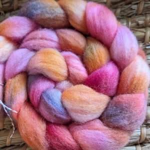 Hand Dyed Corriedale Wool Roving 4.1 Ounces