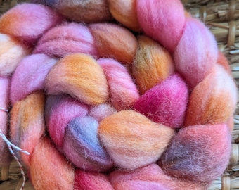 Hand Dyed Corriedale Wool Roving 4.1 Ounces