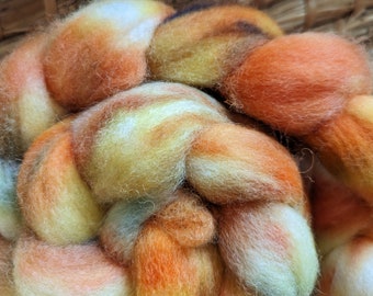 Hand Dyed Corriedale Wool Roving 3.6 Ounces