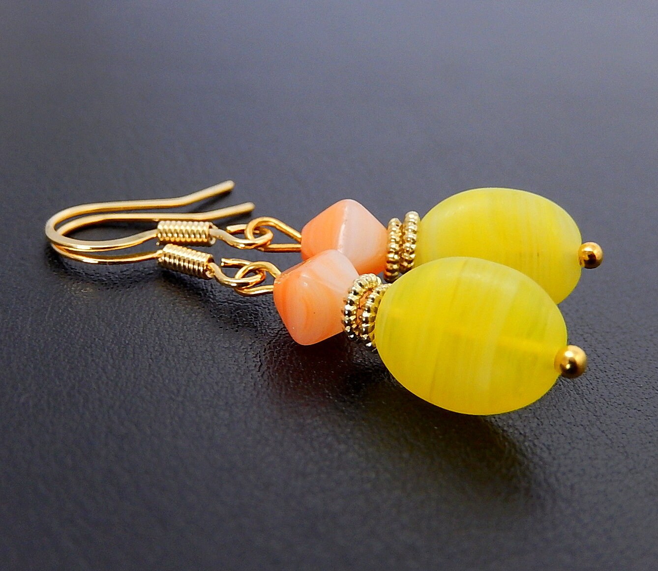 yellow and orange earrings