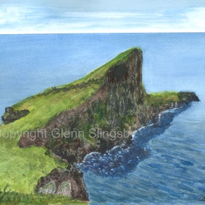Watercolor Painting - &quot;Scottish Landscape I&quot;, Original Landscape, Coastline, 8&quot;x10&quot;