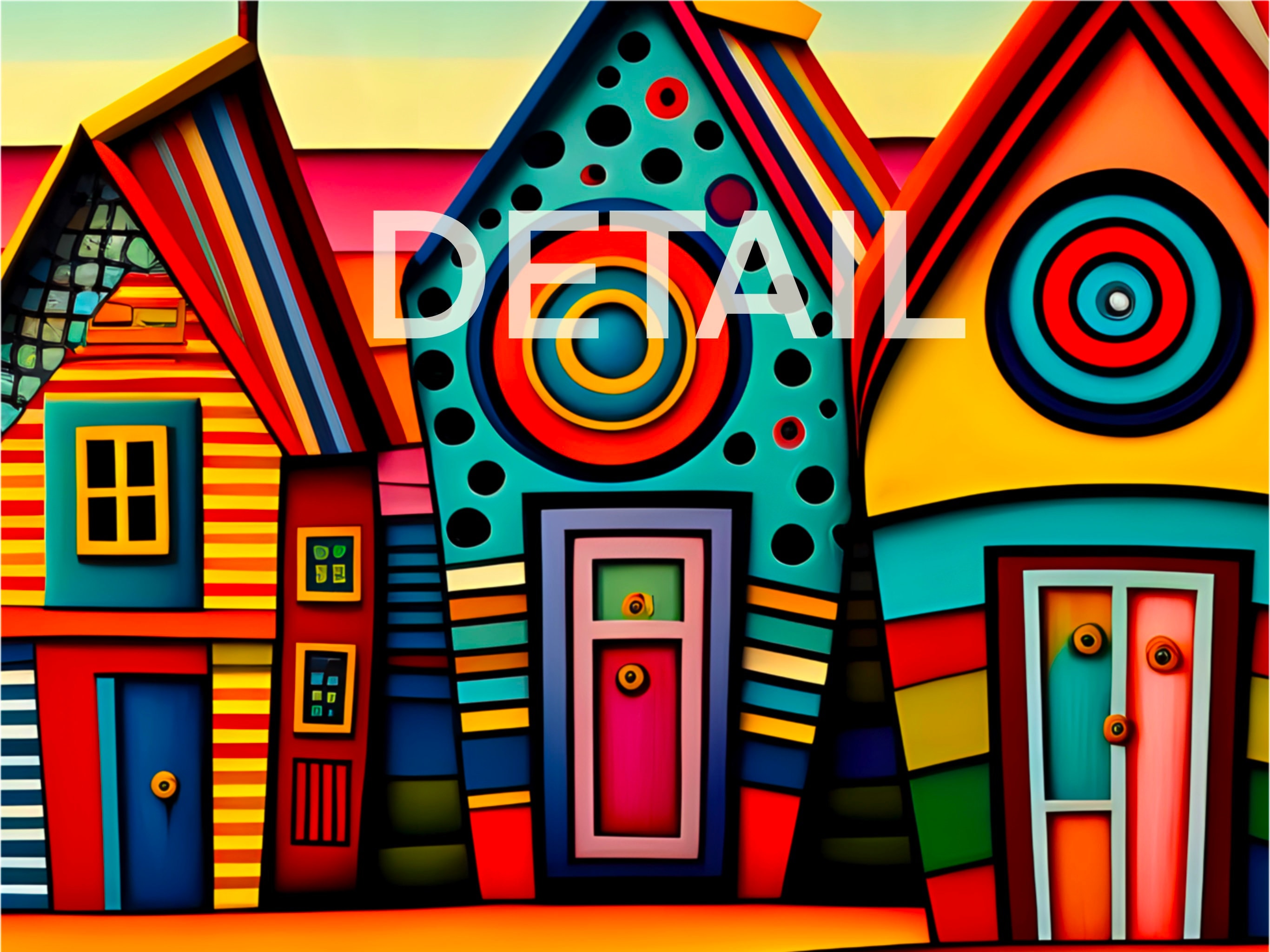 Gigantic Beach Huts Poster INSTANT DOWNLOAD Colourful Seaside Poster gigantic-beach-huts-poster-instant-download-colourful-seaside-poster
