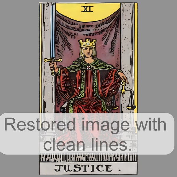 Justice Tarot Card - Etsy