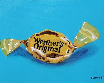 Original painting - "Werther's Original" - 6" x 4" image size