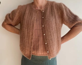 Cloé, Strickjacke, Strickmuster, Patron Trikot, francais, englisch