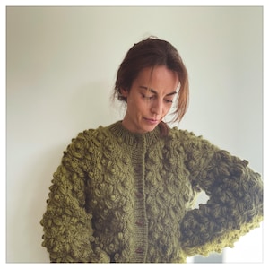Garden, cardigan, knitting pattern, patron de tricot, english, francais