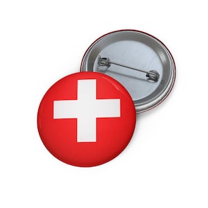 Swiss Flag Pin | Red Cross Metal Badge