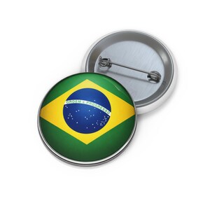 Brazil Flag Pin Button | Country Pride Button Badge