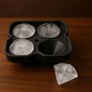 Siliconen diamant ijsblokjesvorm voor gekoelde cocktails Stapelbaar Flexibel