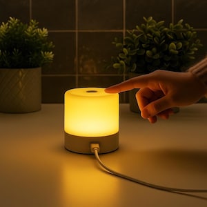 Touch Control LED Light – USB Table Lamp with Warm Glow – Minimalist Desk Light for Bedroom, Office or Gifts