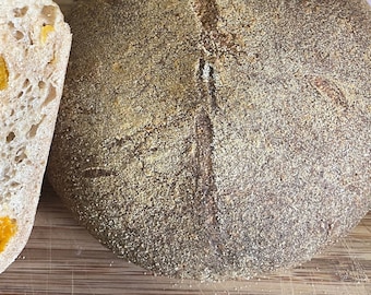 Dark Rye Rustic Sourdough Trail Bread, Artisan Small Boule (2 Mini Loaves),Ancient Grain Blend of  Rye and Einkorn Flour,  6 to 8 oz Boules