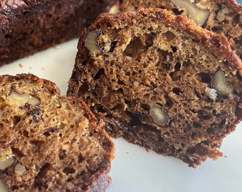 Banana Nut Bread, Made with California Organic Walnuts & Raw Wild Honey, Ripen Bananas, 100% Organic Einkorn Flour, Breakfast Bread 7-9 oz