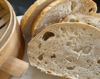 Sourdough Bread, Organic Natural Fermented Sourdough Boule, Artisan Homemade Bread, One Pound Loaf, Sourdough White Bread Lover