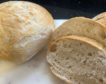 Sourdough Bread Boule, Made with Natural Fermented Sourdough Starter, Artisan Homemade Bread, One Pound Loaf, Traditional White Sourdough