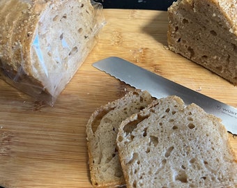 Organic Einkorn Sourdough Loaf, Buttered Sesame Top Crust, Mini Half-Pound Thin Sliced  Bread