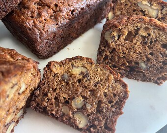 Einkorn Banana Nut Bread, Organic Sourdough Walnut Loaf, Honey Sweetened Breakfast Bread (8 oz)