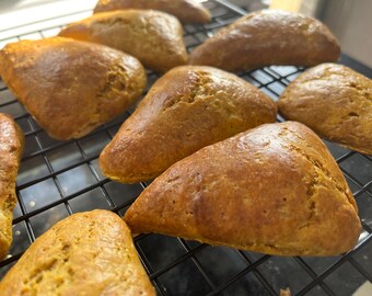 Einkorn Pumpkin Scones, Ancient Grain Sourdough, Lightly Sweetened (2-2.2 oz ea)