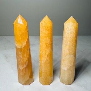 Orangen Calcit Kristall Turmspitze 10 cm | Kristall Dekor | Heilung | Geschenk