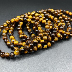 Tigers Eye Crystal Bracelet | 6 mm Beads | Natural | Genuine | Gemstones | Handmade | Stretchy | Women | Gift