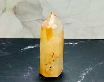 Flower Agate Tower Point 2.75” | Small | Crystal Decor | Healing | Gift