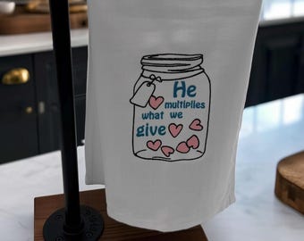 Faith Decor Inspirational Kitchen Towel Embroidered