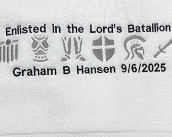 Baptism Towel, the Lord’s Batallion, lds youth