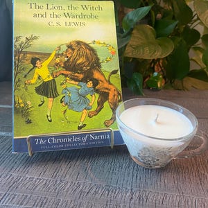 Vela de Las crónicas de Narnia, vela vintage con forma de vid, vela en forma de taza de té de cristal, vela con temática de libros
