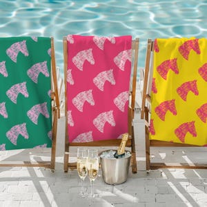Cowgirl Beach Pool Towel Animal Horse Lover Equestrian Towel Horse Print Vacation Towel Rodeo Mom Horse Dog Lover Custom Beach Pool Towel